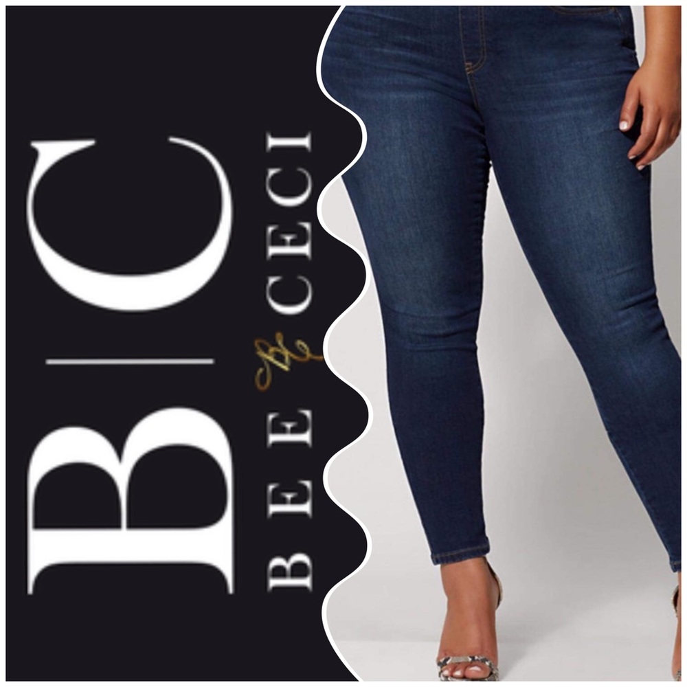 Bee & Ceci Dark Distressed Skinny Jeans